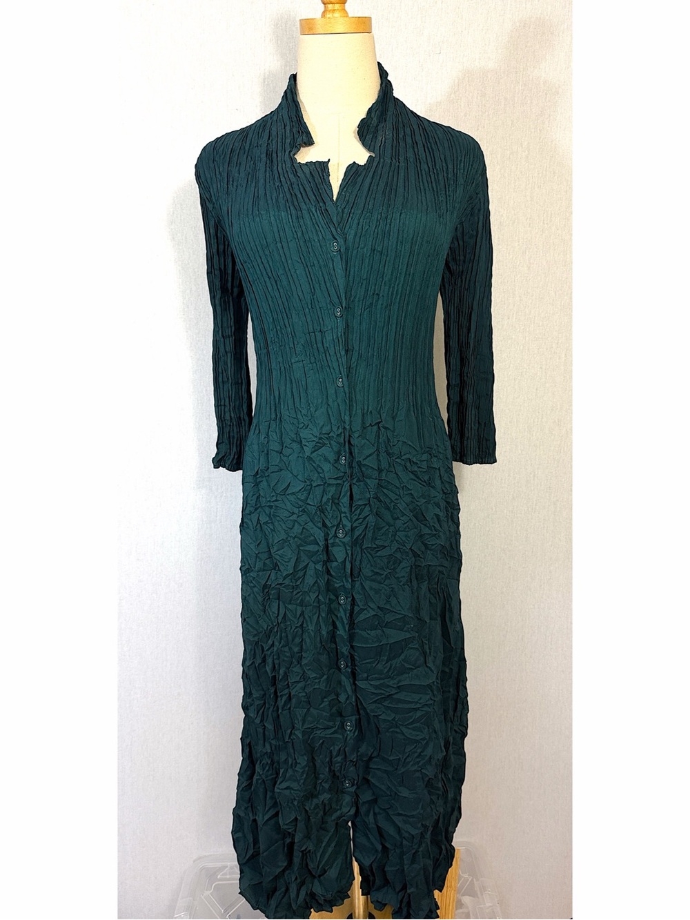 Alquema crinkle forrest green dress